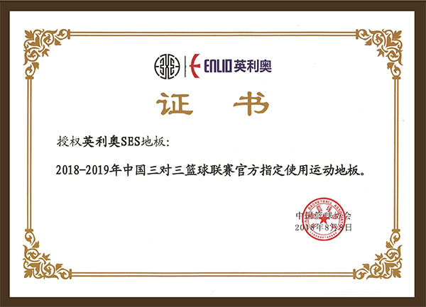 2018-2019年中国三对三篮球联赛官方指定使用运动地板